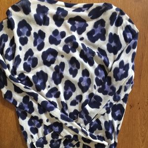 Featherweight JCrew Cardigan in Blue Cheetah Print